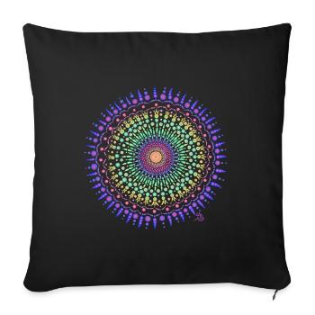 Mandala Energie - Sofakissenbezug 45 x 45 cm - Schwarz - Vorne