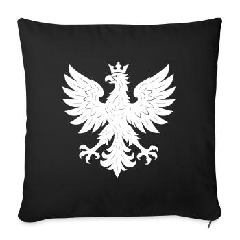 The white eagle with a golden crown, the Polska rep - Sofa pillowcase 17,3'' x 17,3'' (45 x 45 cm) - black - Front