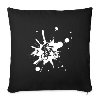 VTT Descente - Housse de coussin décorative 45 x 45 cm - noir - Devant