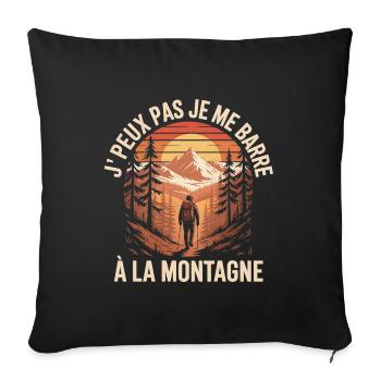 J’PEUX PAS JE ME BARRE À LA MONTAGNE - Housse de coussin décorative 45 x 45 cm - noir - Devant