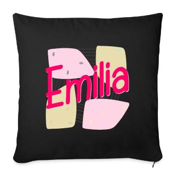 NOM CADEAU FILLE FILLE EMILIA - Housse de coussin décorative 45 x 45 cm - noir - Devant