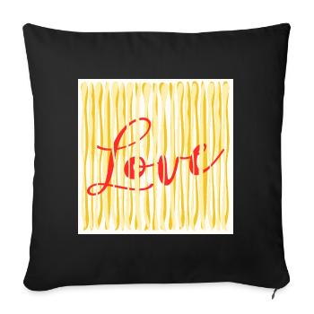 LOVE PASTA SPAGHETTI COOKING - Sofa pillowcase 17,3'' x 17,3'' (45 x 45 cm) - black - Front