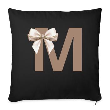 Lettre M Nœud - Housse de coussin décorative 45 x 45 cm - noir - Devant