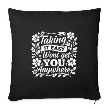 T-shirt de motivation – Pas de succès sans engagement - Housse de coussin décorative 45 x 45 cm - noir - Devant
