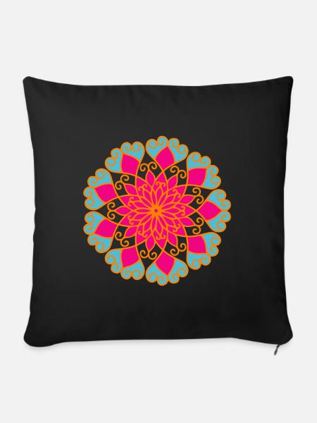 Mandala Ornament Yoga Indien Meditation om Namaste - Sofakissenbezug 45 x 45 cm - Schwarz