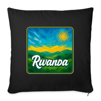 Ruanda – Die grüne Schönheit Afrikas - Sofakissenbezug 45 x 45 cm - Schwarz - Vorne