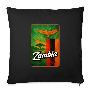 Zambia – Eagles over Africa's expanses - Sofa pillowcase 17,3'' x 17,3'' (45 x 45 cm) - black - Front