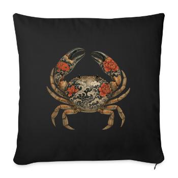 Yakuza-Krabbe – Tinte auf Schale - Sofakissenbezug 45 x 45 cm - Schwarz - Vorne