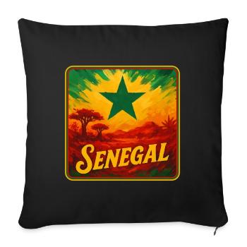 Légende Sénégalaise Design - Housse de coussin décorative 45 x 45 cm - noir - Devant