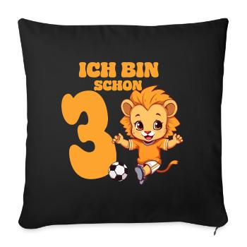 Leo Football 3rd Birthday Boys 3 Years Horoscope - Sofa pillowcase 17,3'' x 17,3'' (45 x 45 cm) - black - Front