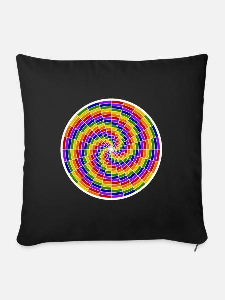 Farbige Spirale Kunstgestaltung - Sofakissenbezug 45 x 45 cm - Schwarz