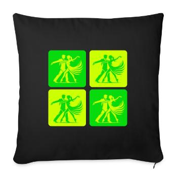 Elegant dancing couple vintage look - Sofa pillowcase 17,3'' x 17,3'' (45 x 45 cm) - black - Front