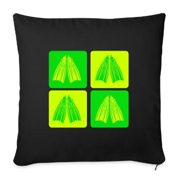 Retro Diving Fins Design - Sofa pillowcase 17,3'' x 17,3'' (45 x 45 cm) - black - Front