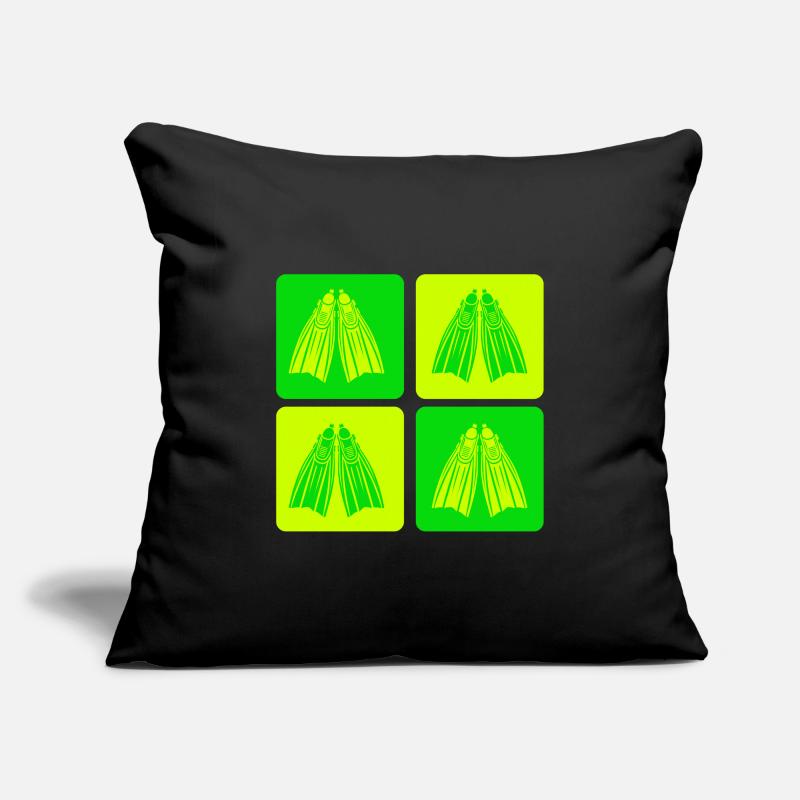 Conception de palmes de plongée rétro Housse de coussin décorative 45 x 45 cm