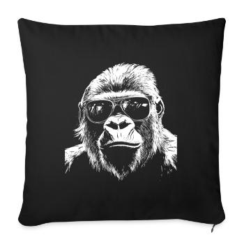 Cool Gorilla Affe Sonnenbrille Sommer - Sofakissenbezug 45 x 45 cm - Schwarz - Vorne