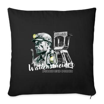 Wattenscheider durch und durch - Sofakissenbezug 45 x 45 cm - Schwarz - Vorne