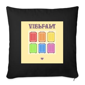 VIELFALT INKLUSION PRIDE KOFFER - Sofakissenbezug 45 x 45 cm - Schwarz - Vorne