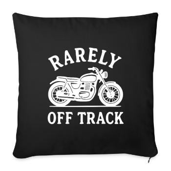 rarement hors piste moto Motard Motorrad Spruch - Housse de coussin décorative 45 x 45 cm - noir - Devant