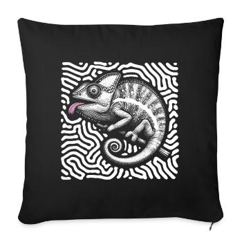 Chameleon pastel tribal art - Sofa pillowcase 17,3'' x 17,3'' (45 x 45 cm) - black - Front