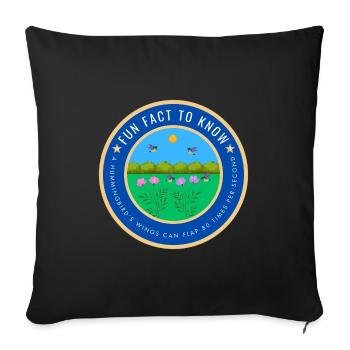 A hummingbird's wings can flap 80 times per second - Sofa pillowcase 17,3'' x 17,3'' (45 x 45 cm) - black - Front