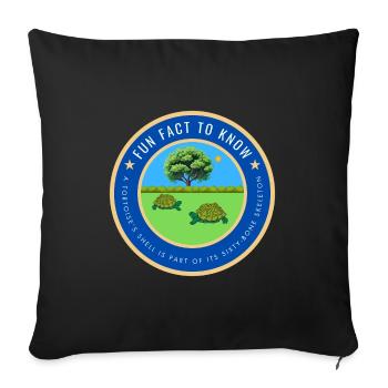 A tortoise fact - Sofa pillowcase 17,3'' x 17,3'' (45 x 45 cm) - black - Front