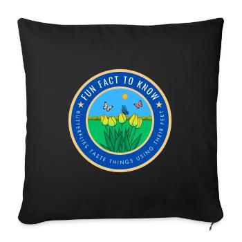 Butterflies taste things using their feet - Sofa pillowcase 17,3'' x 17,3'' (45 x 45 cm) - black - Front