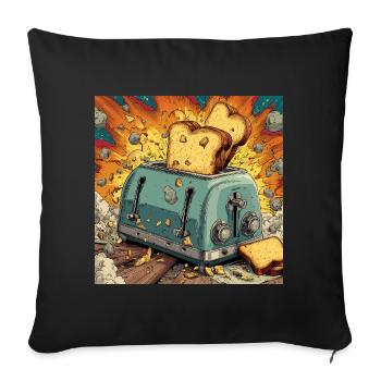 Toast Assault - Sofakissenbezug 45 x 45 cm - Schwarz - Vorne