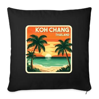 Koh Chang Thailand - Sofa pillowcase 17,3'' x 17,3'' (45 x 45 cm) - black - Front