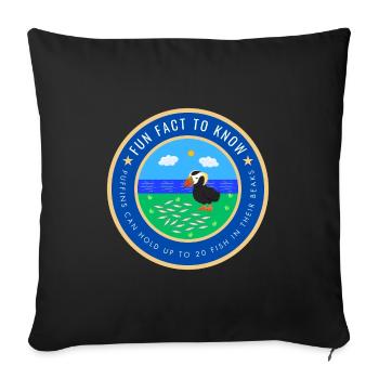 Puffins can hold up to 20 fish in their beaks - Sofa pillowcase 17,3'' x 17,3'' (45 x 45 cm) - black - Front
