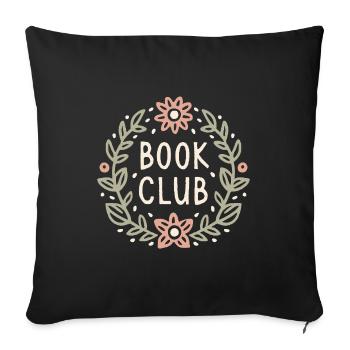 Book club floral romance readers aesthetic - Sofa pillowcase 17,3'' x 17,3'' (45 x 45 cm) - black - Front