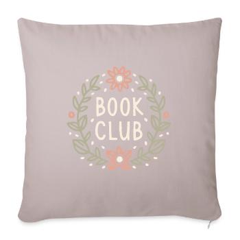 Club de lecture romance lectrices fleurs aesthetic - Housse de coussin décorative 45 x 45 cm - taupe clair - Devant