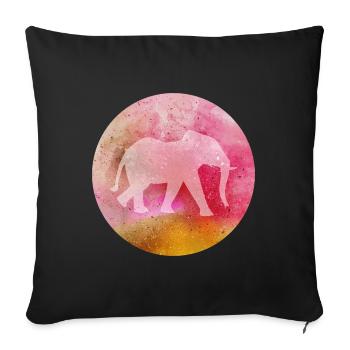 Yoga Holi Festival Elephant Power om Namaste Inde - Housse de coussin décorative 45 x 45 cm - noir - Devant