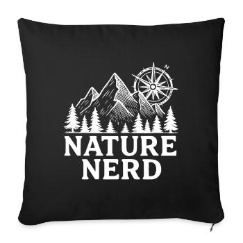 nature nerd hiking mountains - Sofa pillowcase 17,3'' x 17,3'' (45 x 45 cm) - black - Front