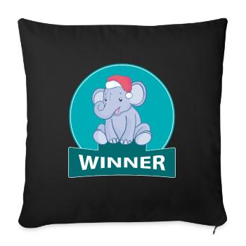 little Elefant Christmas - Sofakissenbezug 45 x 45 cm - Schwarz - Vorne