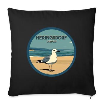 Heringsdorf - Sofa pillowcase 17,3'' x 17,3'' (45 x 45 cm) - black - Front
