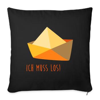 Boat Rowing Sea Ship Paper Boat Holiday Maritime - Sofa pillowcase 17,3'' x 17,3'' (45 x 45 cm) - black - Front