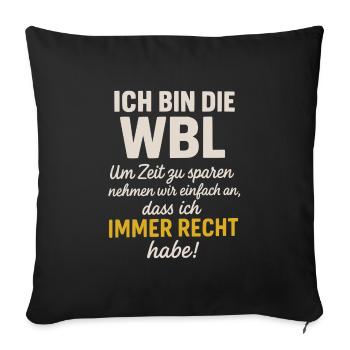 Wohnbereichsleitung WBL Altenpflege Pflege - Sofakissenbezug 45 x 45 cm - Schwarz - Vorne