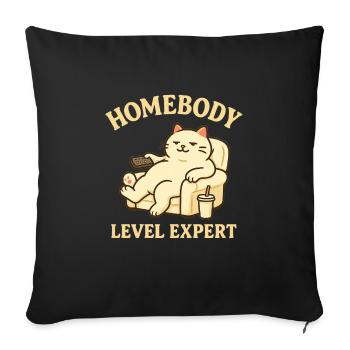 Casanier : Niveau Expert - Housse de coussin décorative 45 x 45 cm - noir - Devant