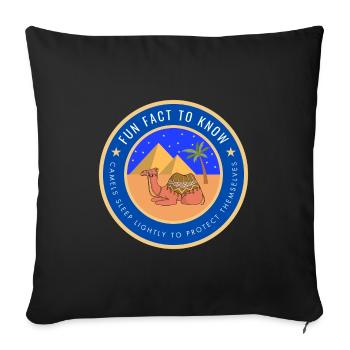 Desert Camel Fact - Sofa pillowcase 17,3'' x 17,3'' (45 x 45 cm) - black - Front