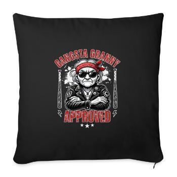 Rebellious Granny Gangsta Approved Leather Jacket - Sofa pillowcase 17,3'' x 17,3'' (45 x 45 cm) - black - Front