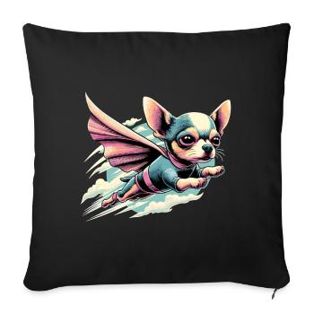 Super chien Chihuahua héros Cape Chi Chis cadeau - Housse de coussin décorative 45 x 45 cm - noir - Devant