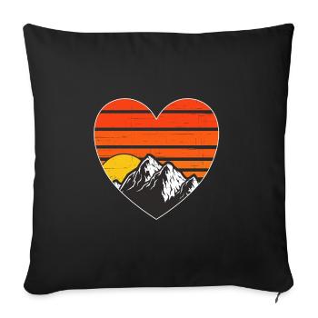 Randonnée en montagne - Housse de coussin décorative 45 x 45 cm - noir - Devant