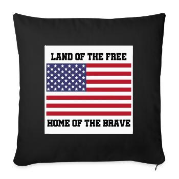 Patriotic American Flag with Bold Text - Sofa pillowcase 17,3'' x 17,3'' (45 x 45 cm) - black - Front