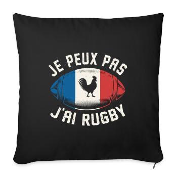 Je peux pas j'ai rugby - Housse de coussin décorative 45 x 45 cm - noir - Devant