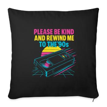 Retro 90s Cassette Tape and Sunset Design - Sofa pillowcase 17,3'' x 17,3'' (45 x 45 cm) - black - Front