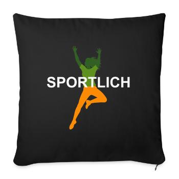 Vivid Athletic Jump Design - Sofa pillowcase 17,3'' x 17,3'' (45 x 45 cm) - black - Front