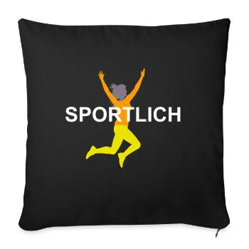Dynamische Sprinterin Illustration - Sofakissenbezug 45 x 45 cm - Schwarz - Vorne