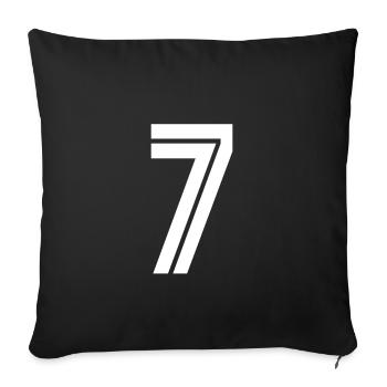 Maillot numéro 7 – Cadeau anniversaire 7 ans - Housse de coussin décorative 45 x 45 cm - noir - Devant