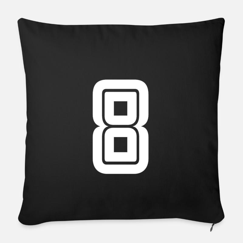 Maillot numéro 8 – Cadeau anniversaire 8 ans - Housse de coussin décorative 45 x 45 cm - noir