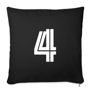 Maillot numéro 4 – Cadeau anniversaire 4 ans - Housse de coussin décorative 45 x 45 cm - noir - Devant